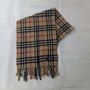Luxury Burberry Cashmere Check Scarf Beige Unisex Cold Weather Style